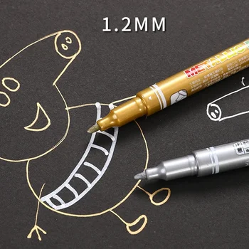 1шт Водонепроницаемая быстросохнущая ручка для подписи Пластик Металл Ткань Цветная ручка для заметок Металлический Маркер для стекла