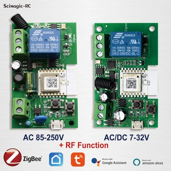 7-32 В 85-250 В Zigbee Tuya Smart Switch Модуль 1CH RF Control WiFi Мотор Умный Домашний Выключатель Датчик С Alexa Google Home