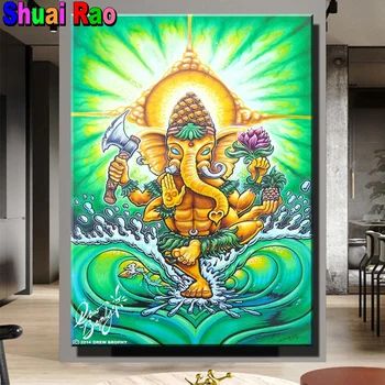 Индуистская Алмазная Живопись 3D Картина Ганеша, Алмазная Вышивка Религиозный Бог Индийский человек Алмазная Мозаика Картины Для Домашнего Декора