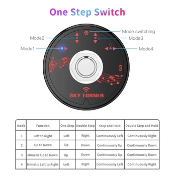 Музыкальный перелистыватель страниц для планшетов, совместимый с Bluetooth для перелистывания страниц из музыкального программного обеспечения, управляется ножным переключателем GXMF