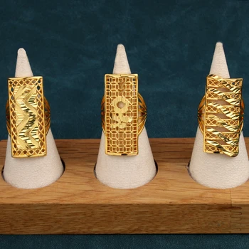 Новые кольца из меди и золота квадратной формы, ювелирные изделия унисекс, Дубайские арабские обручальные кольца, Этнические Свадебные подарки, мужские кольца большого размера