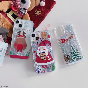 Рождественский чехол с блестящей пудрой из зыбучих песков для Xiaomi13 12 Pro 12 12X 12S 11 Lite 11 10T Lite 10 Lite 9 CC9PRO Note10 A3 Lite Civi1